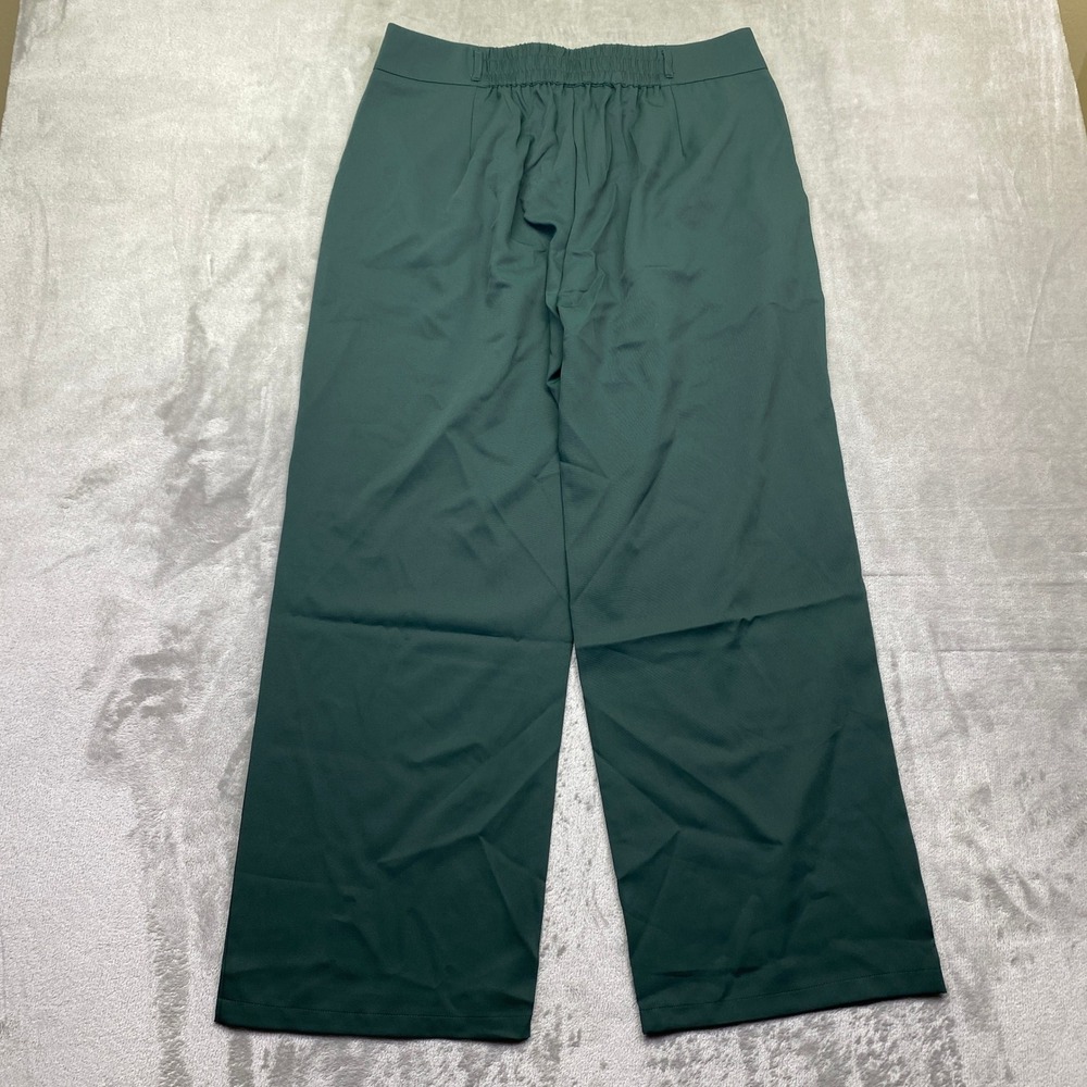 Halara Womens Forest Green High Waisted Wide Leg Pleated Trousers XL NWT - Picture 8 of 9
